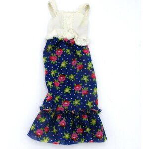 Vintage Mattel Skipper Doll Sleeveless Floral Sundress With Lace Trim 7223